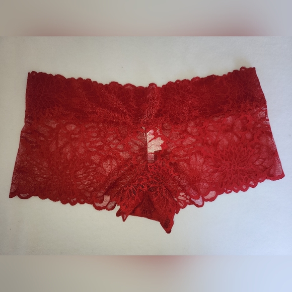 PINK Floral Lace Cheeky Boyshort- Med - NWT - Picture 6 of 10